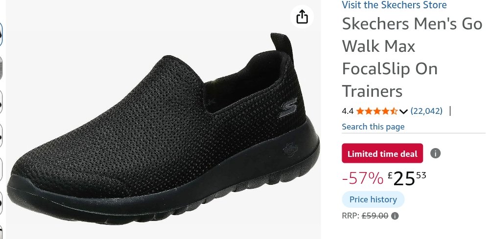 Skechers Men S Go Walk Max Focalslip On Trainers