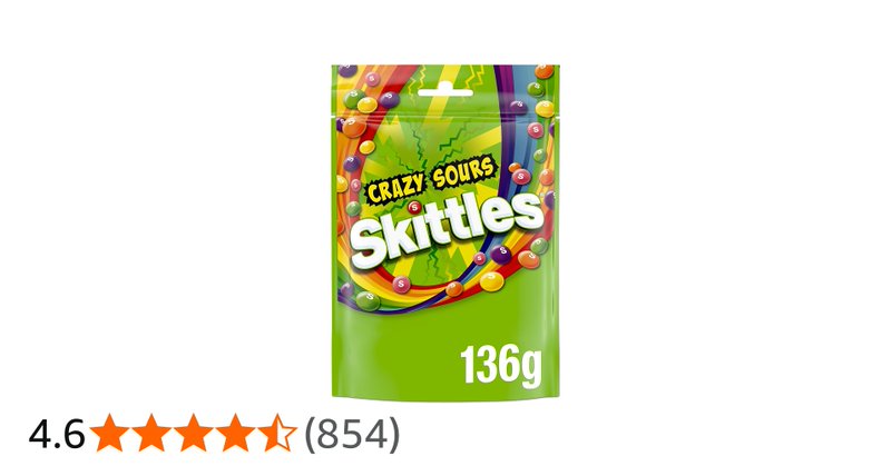 Skittles Crazy Sours Sweets Pouch 136g