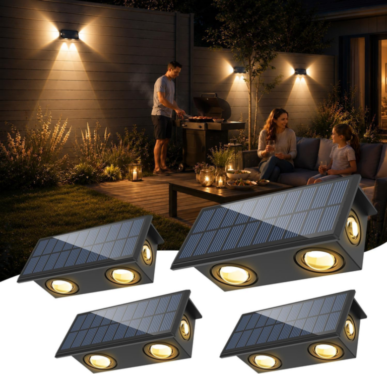 Solar Wall Lights Warm White 4 Pack