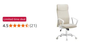 Songmics Office Chair Ergonomic Desk Chair Swivel Chair Upholstered Seat Adjusta