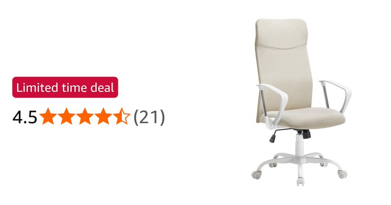 Songmics Office Chair Ergonomic Desk Chair Swivel Chair Upholstered Seat Adjusta