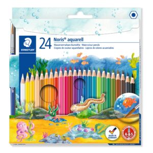 Staedtler 144 10nc24 Noris Aquarell Watercolour Pencils Assorted Colours Pack Of