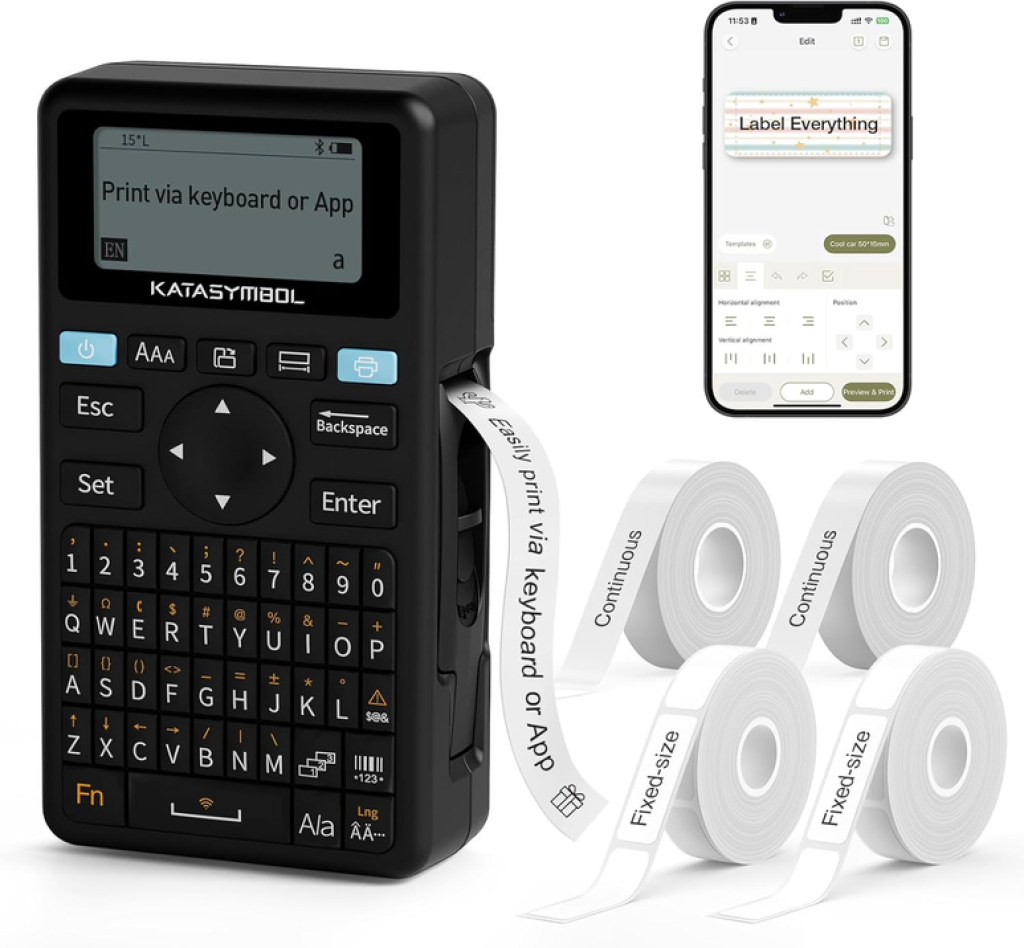Supvan E11 Keyboard And Bluetooth Label Maker Machine With 4 Tapes