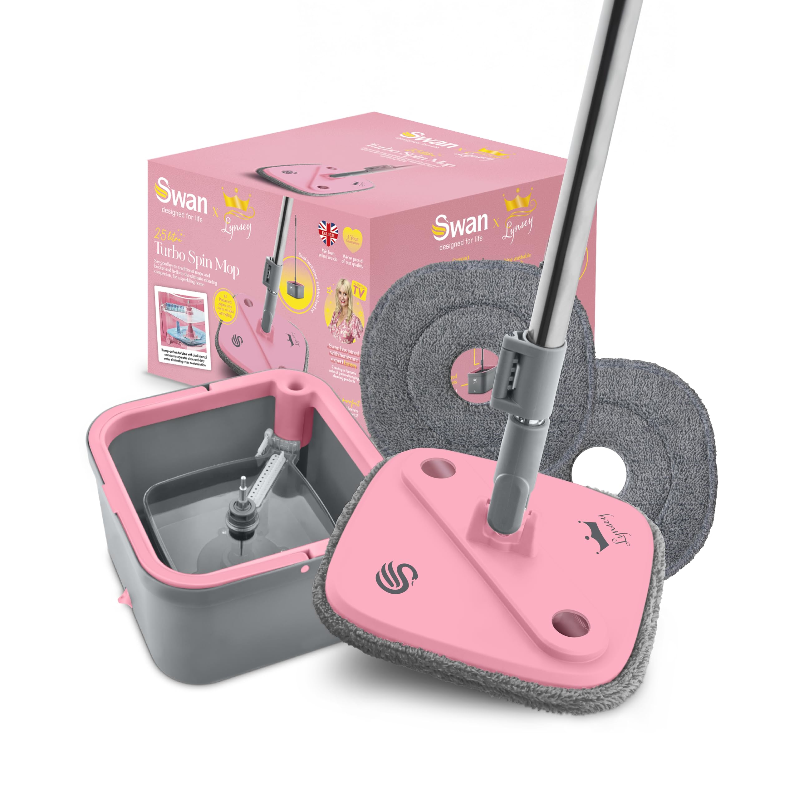 Swan X Lynsey TV S Queen Of Clean Turbo Spin Mop