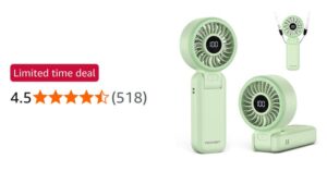 Tecknet Handheld Fan With 5000mah USB Portable Hand Held With Led Display