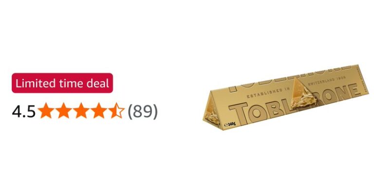 Toblerone Golden Milk Chocolate Honey Almond Nougat 340 G 1 Pack