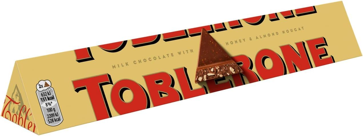 Toblerone Milk Chocolate Bar Smooth Milk Honey Almond Nougat 200 G