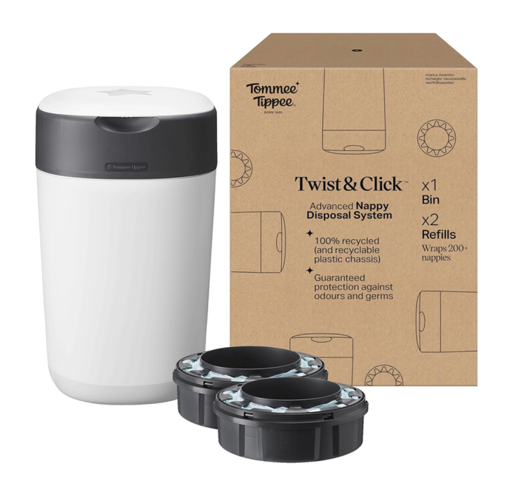 Tommee Tippee Twist And Click Nappy Bin Odour And Germ Protection