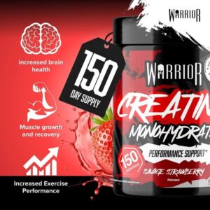 Warrior Creatine Monohydrate Powder 500g Pure Micronised 150 Servings 3g Creatin
