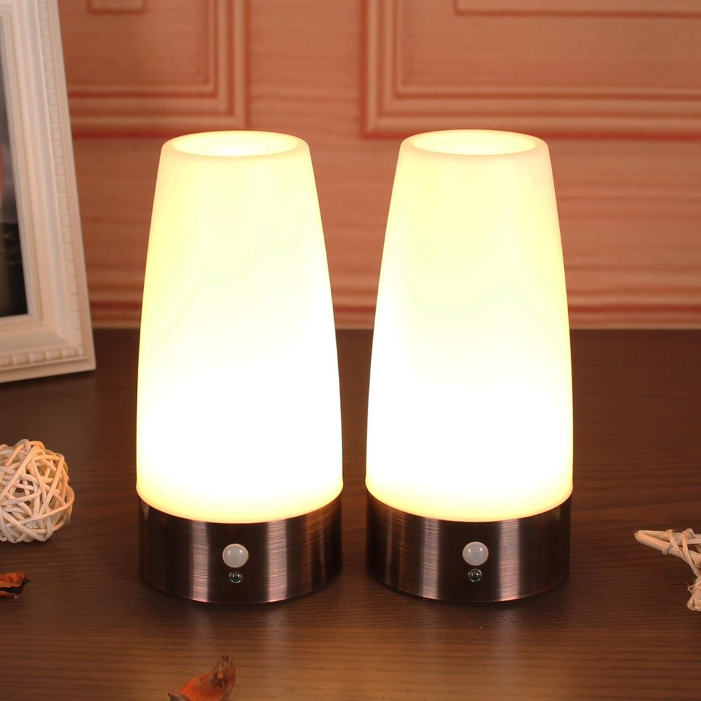 Wralwayslx 2 Pack Small Lamp With Wireless Pir Led Motion Sensor