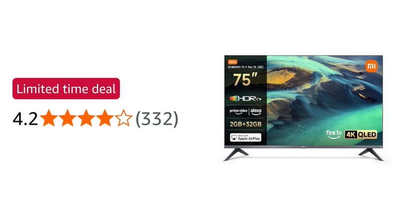 Xiaomi TV F Pro 75 75 Inch 4k Qled Smart TV