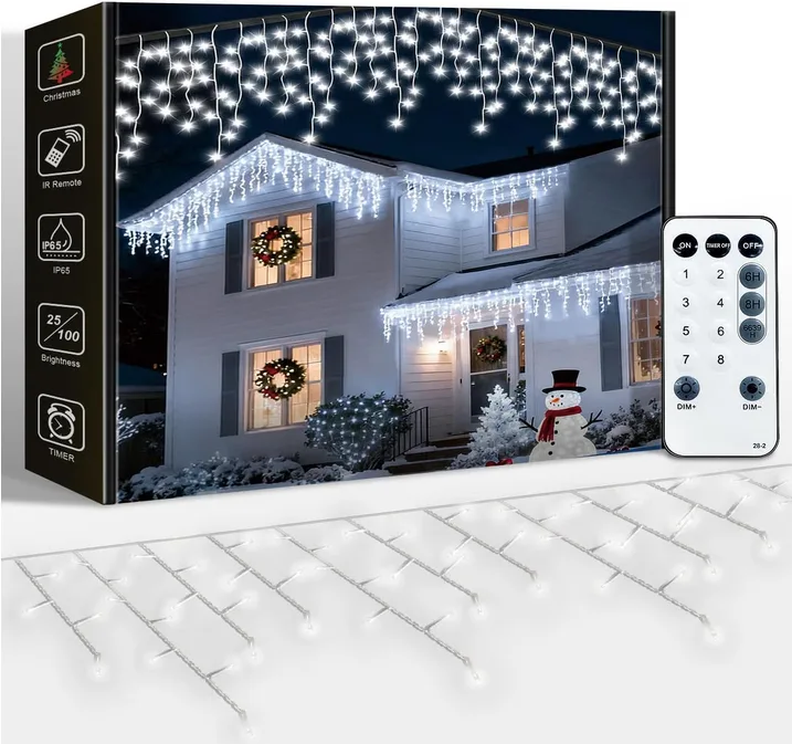 10m Icicle Lights 320 Led Christmas Light Outdoor Cool White