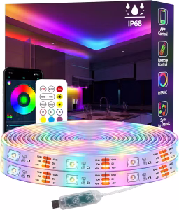 10m Ws2812 Rgb Ic Led Strip Lights Ip68 Outdoor Waterproof 5v USB Powered Music