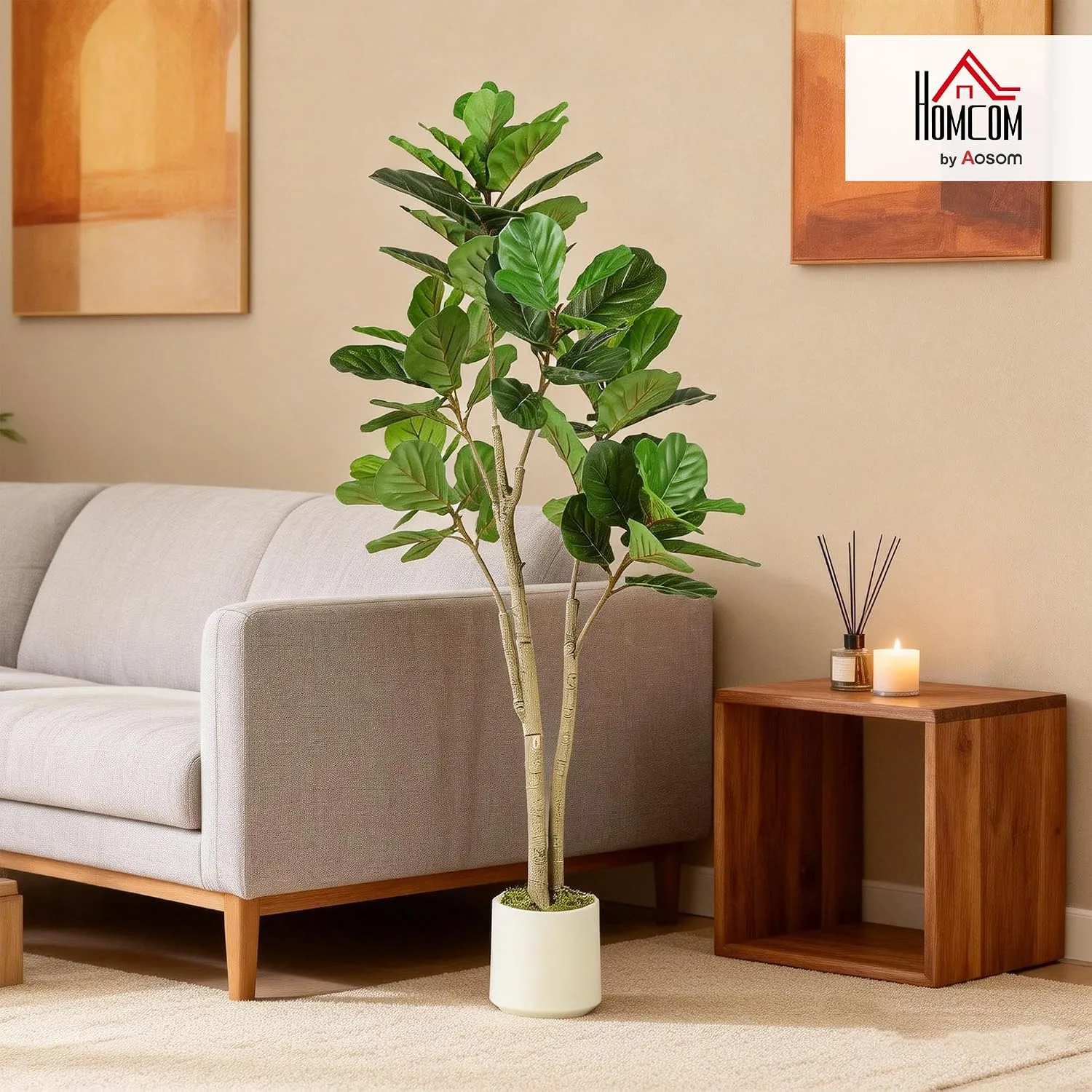 150cm Artificial Fiddle Leaf Fig Tree 98 Peva Leaves