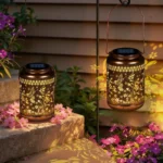 2 Pack Garden Ornaments Outdoor Hummingbird Solar Lanterns for Outside, Waterproof Hanging Garden Ornament LED Light, Birthday Gifts for Women, Gift for Women Mum Grandma, Mother’s Day