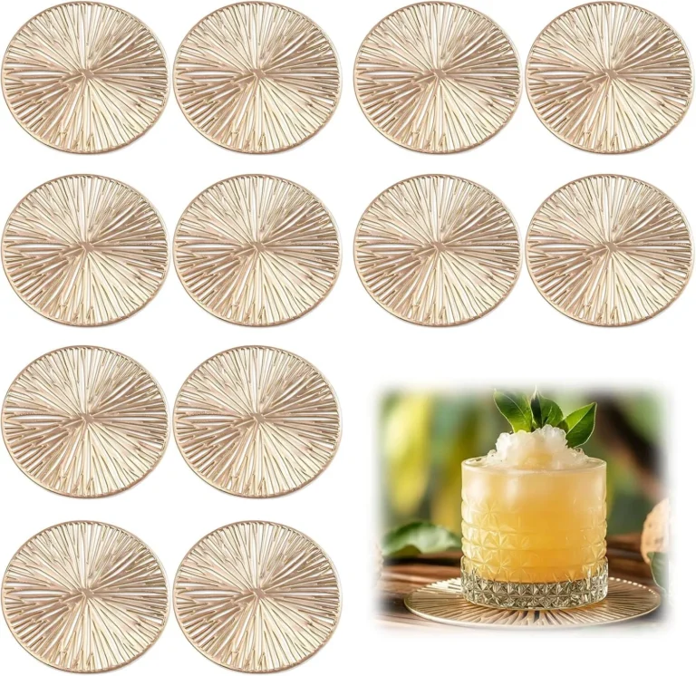 24 PCs Gold Coasters Set Coasters Set Of 6