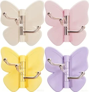 3 In 1 Rotating Adhesive Butterfly Hooks For Bath Kit And Bed Girls And Kids