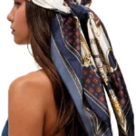 35inch Silk-Like Satin Square Scarf, Large Head Scarf for Women, Lightweight Hair Scarf, Multifunctional Bandana for Neck Hair Bag