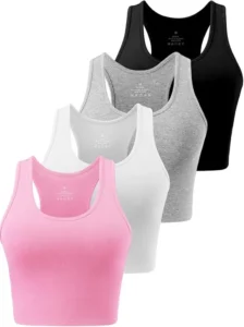 4 Pack Gym Vests For Women Cotton Crop Tops