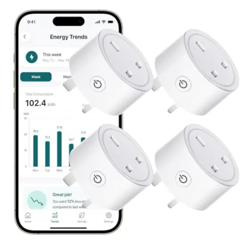 4 Pack Smart Plug WiFi Plug 20a 3680w Alexa Plugs