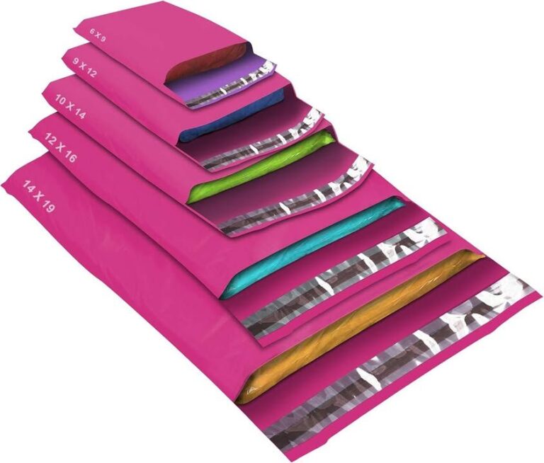 50 Mixed Size Pink Mailing Bags Hot Pink 5 Sizes Self Seal Strong Waterproof Pol