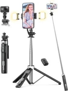 53 Selfie Stick Tripod With Light Extendable Selfie Stick With Remote Portable C