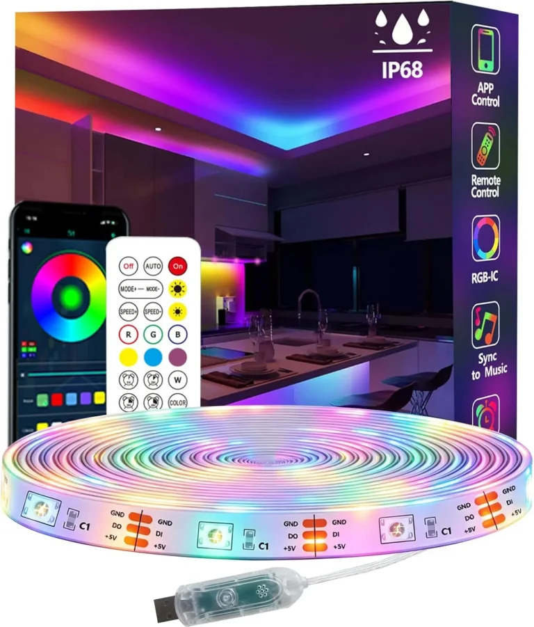 5m Ws2812 Rgb Ic Led Strip Lights Ip68 Outdoor Waterproof 5v USB Powered Music S