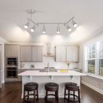 6-Light Nickel Track Lighting Fixture Ceiling, Modern LED Track Lighting with Flexible Foldable Arm and Rotatable Light Head, Adjustable Ceiling Light for Kitchen Islands, Dining Rooms