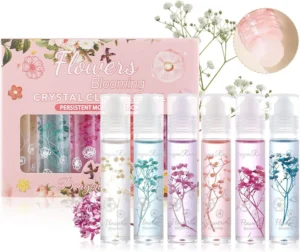 6pcs Roll On Lip Gloss Set Infused With Real Flowers