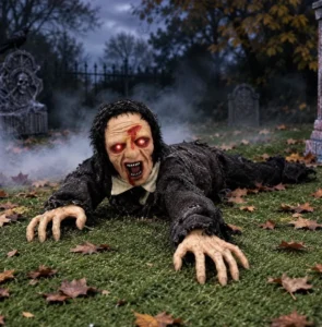 Adults Halloween Crawling Zombie Animatronic Decoration Prop With Sound