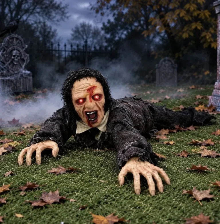 Adults Halloween Crawling Zombie Animatronic Decoration Prop With Sound