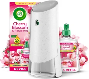 Air Wick Cherry Blossom And Raspberry Aerosol Free Automatic Spray Kit Lasts Up