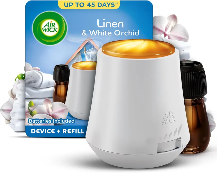 Air Wick Essential Mist Diffuser Kit Linen And Petals 1 Device And 1 Refill 20 M