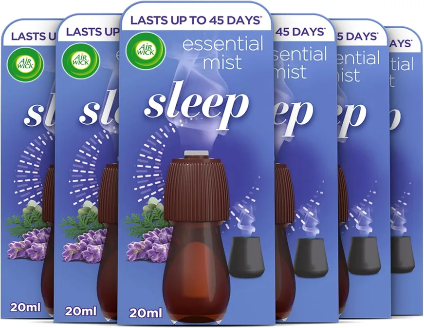 Air Wick Essential Mist Refills Sleep Pack 6 X 20 Ml Natural Essential Oils Last