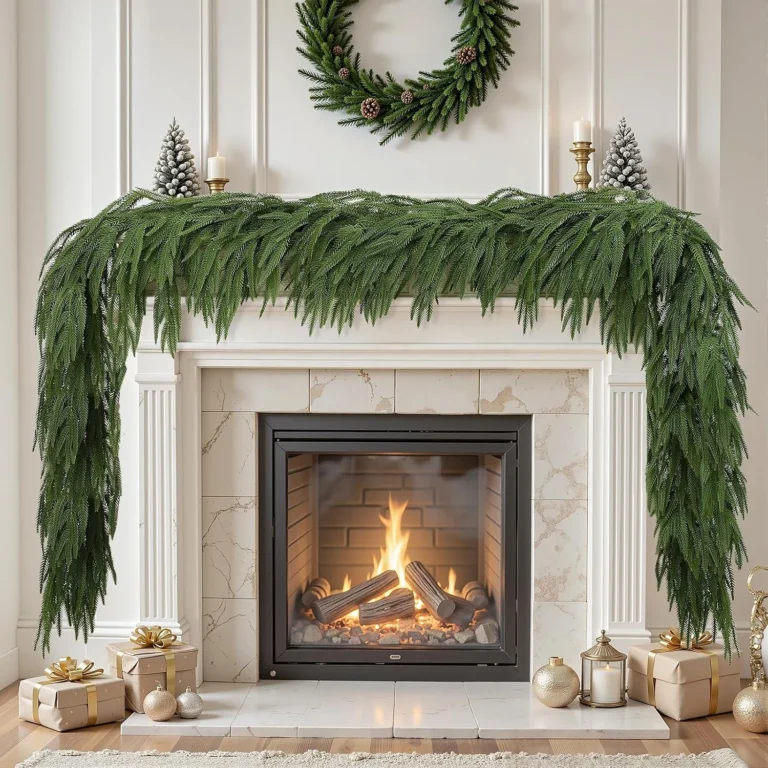 Alupssuc 9ft 2 7m Norfolk Christmas Garland Real Touch Indoor Outdoor