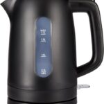 Amazon Basics Electric Kettle 1.7L, 3000 W, BPA-Free with 360° Base, Auto Shut-Off and Removable Anti-Scale Filter, Matte Black