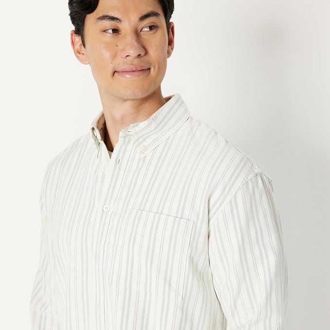Amazon Essentials Men S Modern Oversized Fit Cotton Button Down Shirt