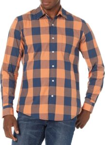 Amazon Essentials Men S Regular Fit Long Sleeve Casual Poplin Shirt