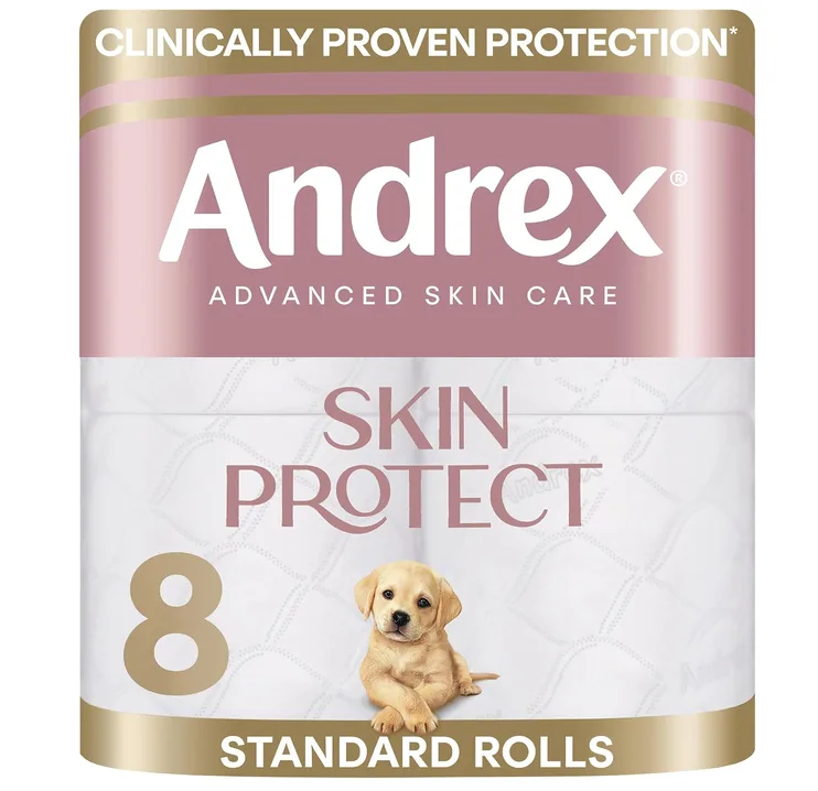 Andrex Skin Protect Toilet Roll 8 Toilet Rolls 3 Ply