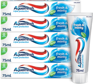 Aquafresh Toothpaste Triple Protection Fresh And Minty Pack Of 5 X 75ml