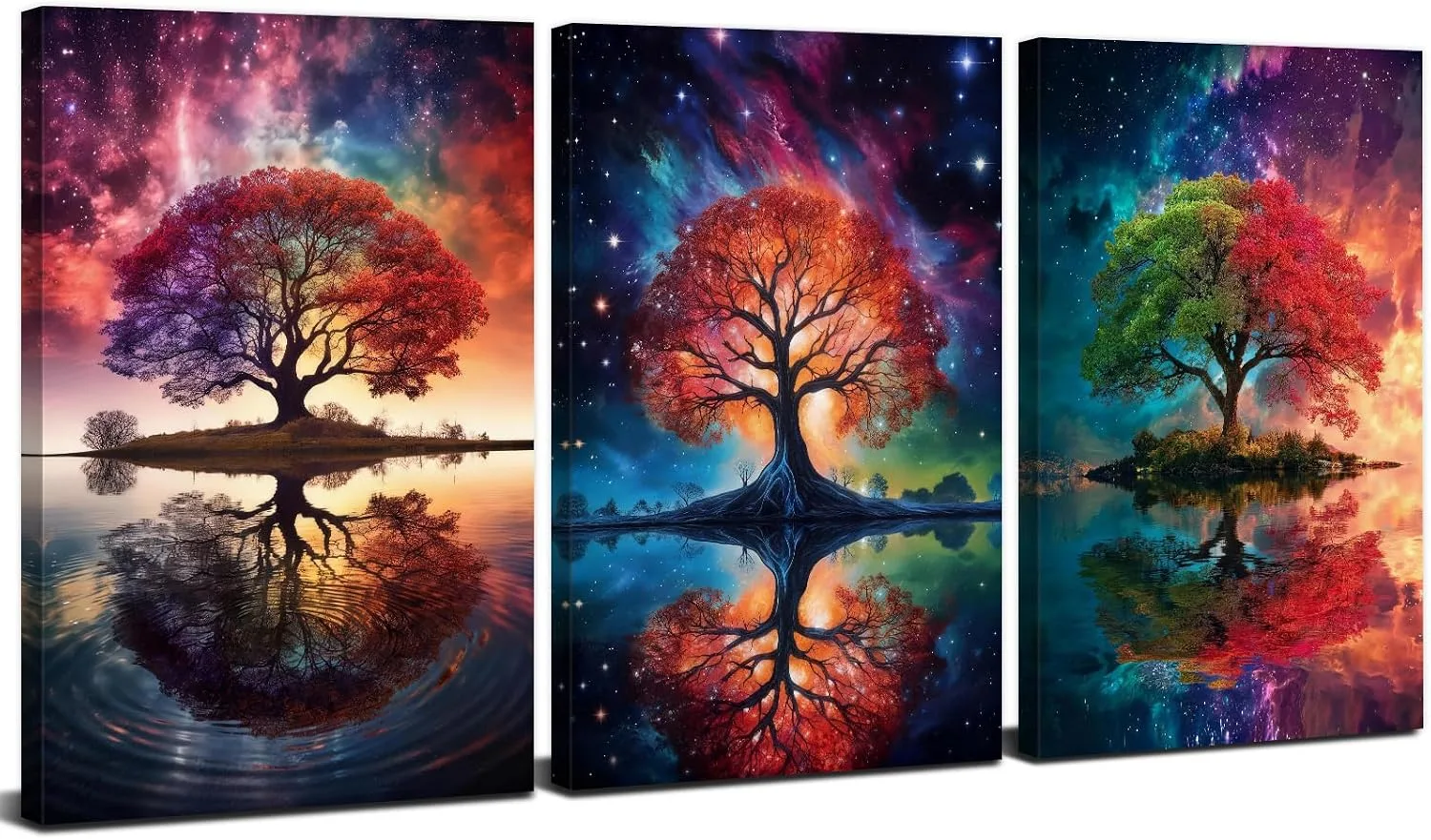 Arebolo Tree Of Life Wall Art Abstract Nebula Pictures Wall Decor Nature Fantasy