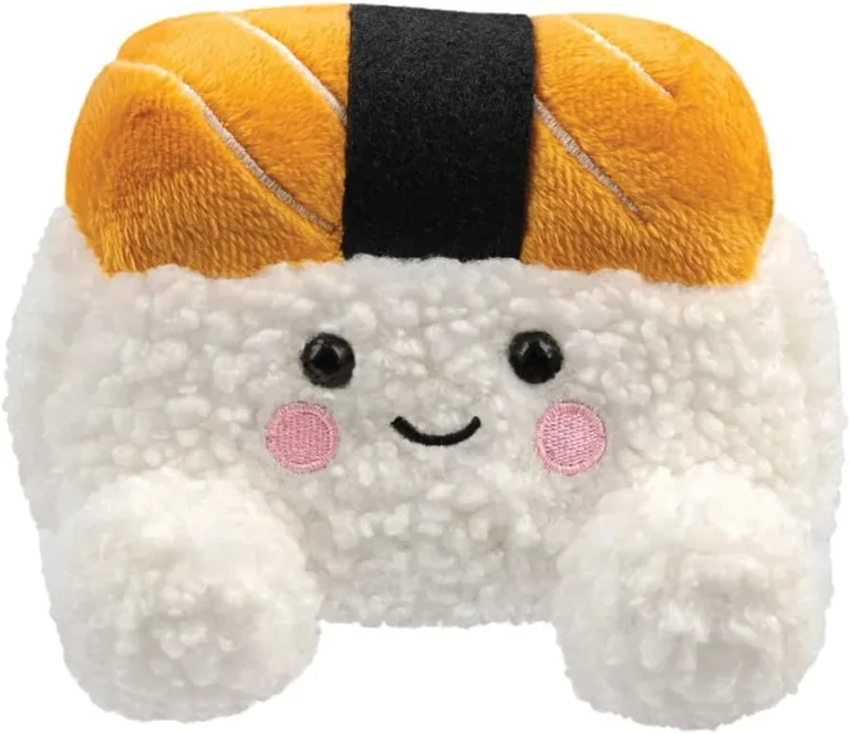 Aurora 61595 Palm Pals Suhiro Salmon Sushi 5in Soft Toy White And Orange