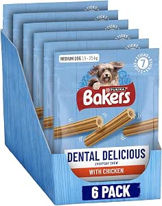 Bakers Dental Delicious Medium Chicken Dog Chews 200g Pack Of 6
