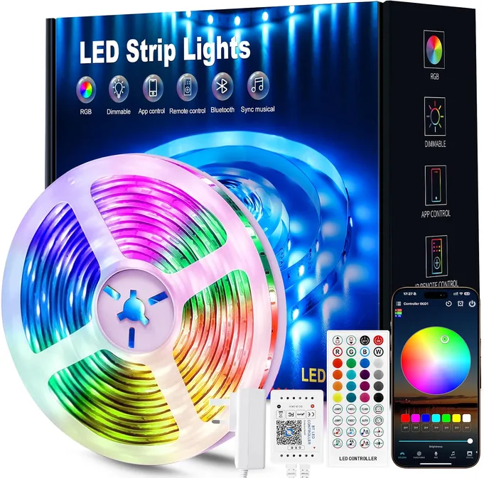 Beaeet Led Strip Light 10m Rgb Music Sync Colour Changing Led Lights For Bedroom