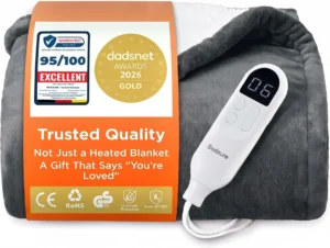 Bedsure Electric Blanket Heated Throw Flannel 130x160cm Grey