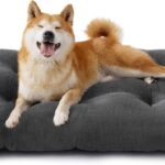 Bedsure Large Dog Crate Bed Washable, Fluffy Dog Mattress, 89x58x8cm, Grey