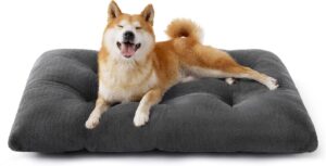 Bedsure Large Dog Crate Bed Washable Fluffy Dog Mattress 89x58x8cm Grey