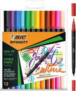 Bic Intensity Felt Tip Pens Dual Tips With Fine And Brush Tips Vibrant Colouring