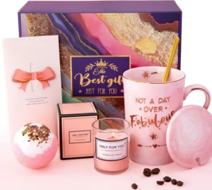 Biching Birthday Gifts For Women Not A Day Over Fabulous 14oz Pink Mug Set