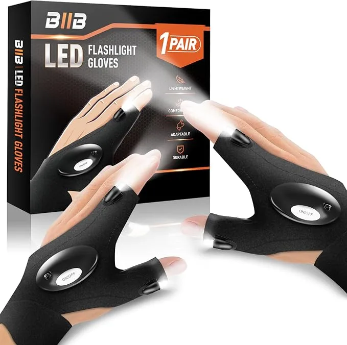 Biib Gifts For Men Led Gloves With Lights Fishing Accessories Gadgets